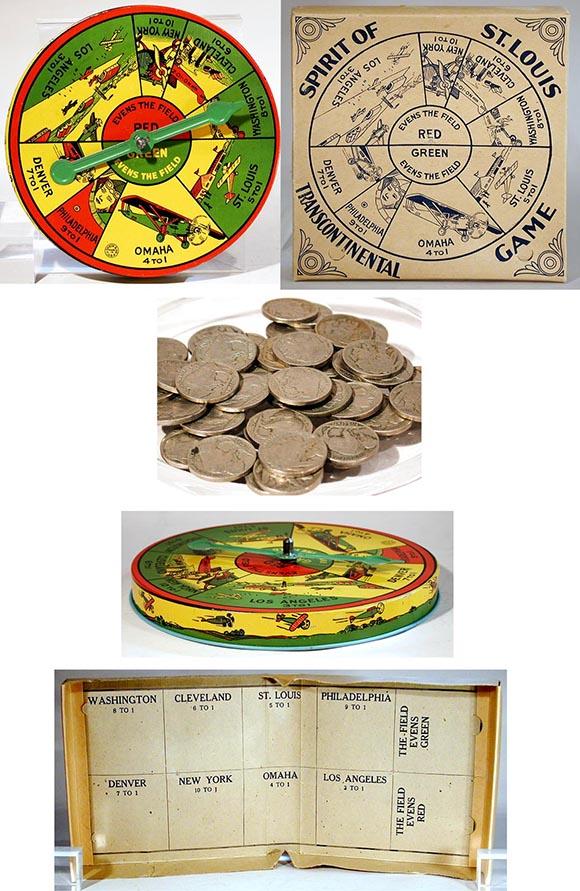 c.1928 Chein, Spirit of St. Louis Transcontinental Game in Original Box